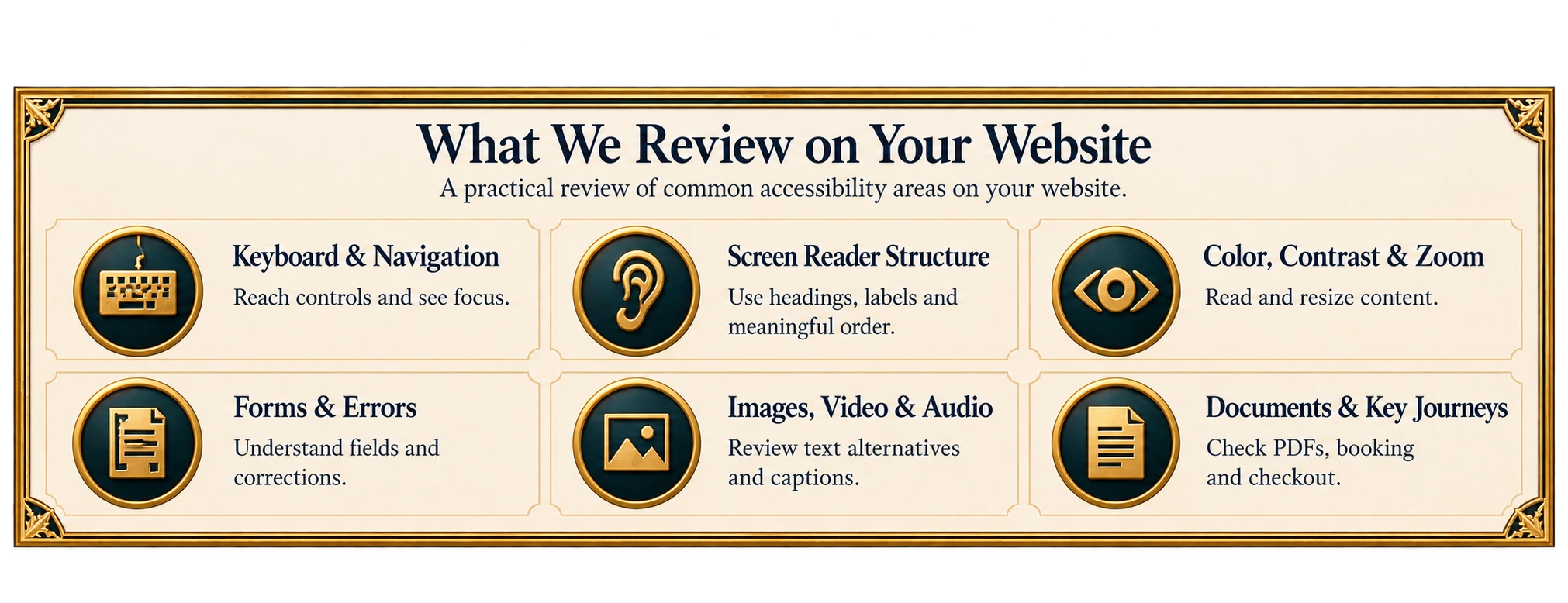 Website Accessibility Review Areas