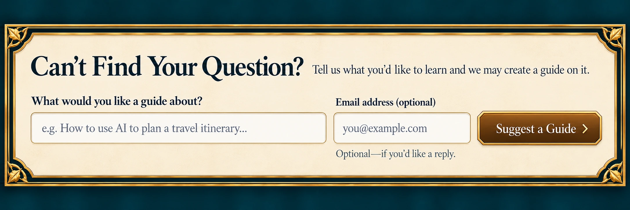 Cant Find Your Question
