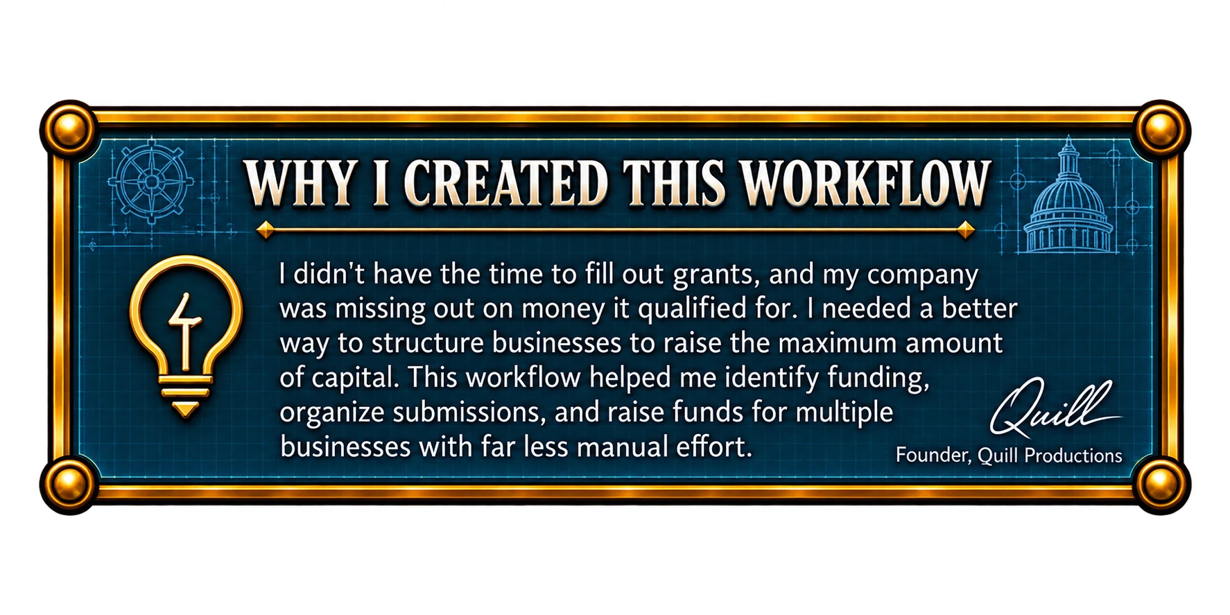 Automated Grant Assistant, why this workflow was created.