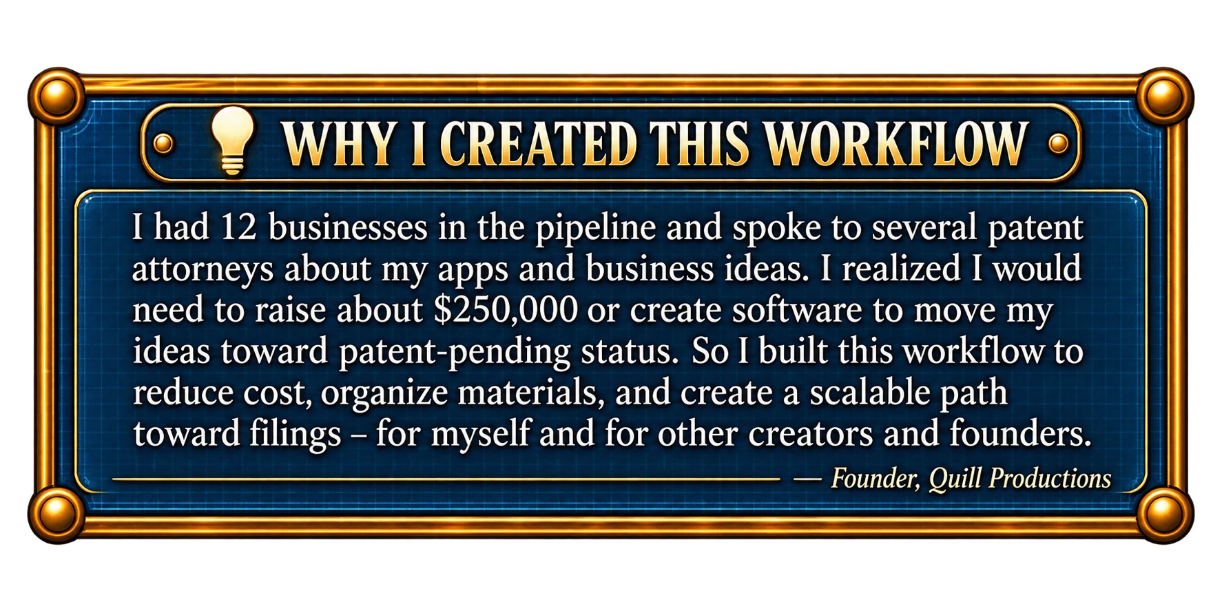 Patent Filing Agent, why this workflow was created.
