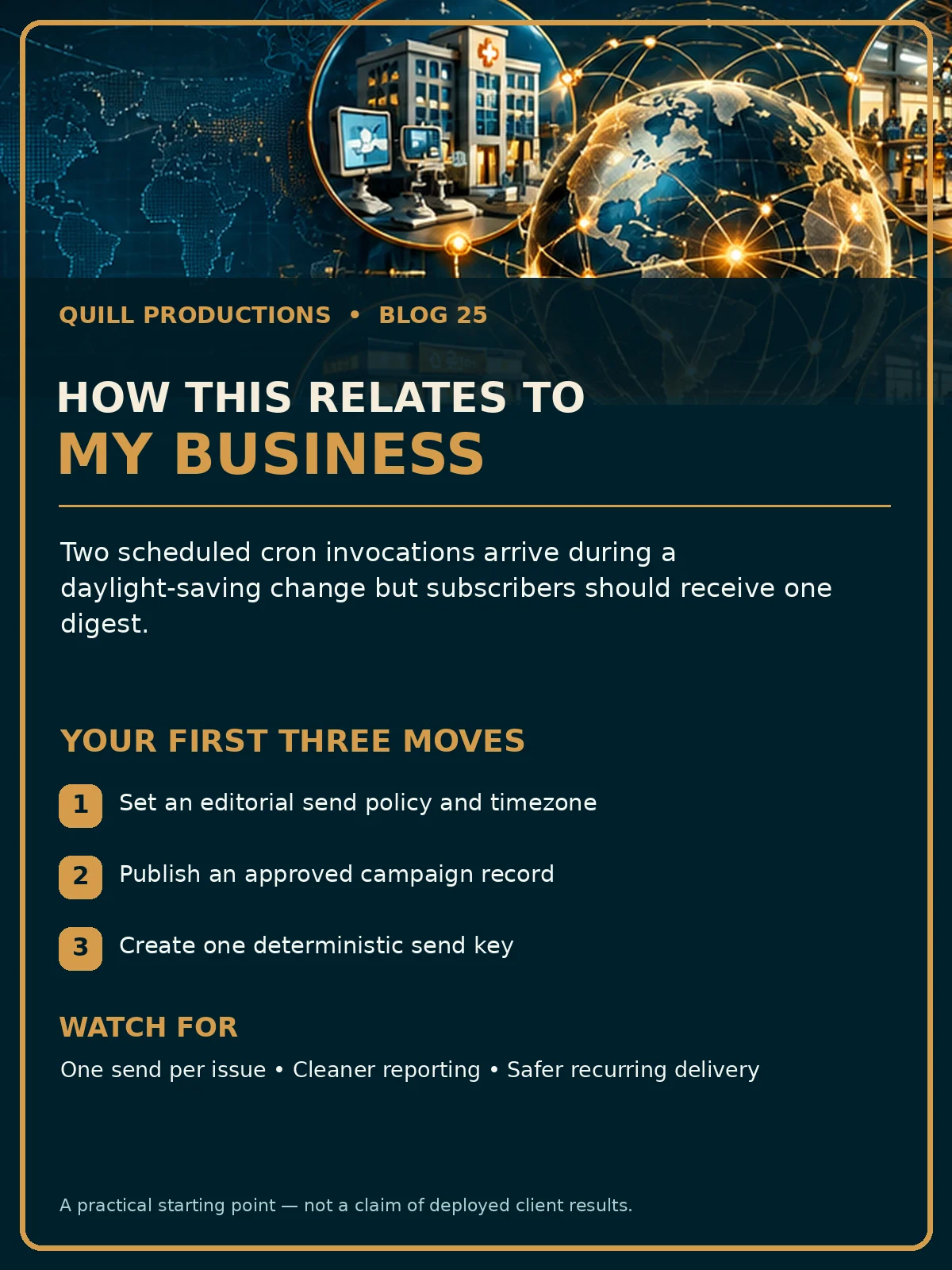 Business impact flyer for A Newsletter That Does Not Send Twice