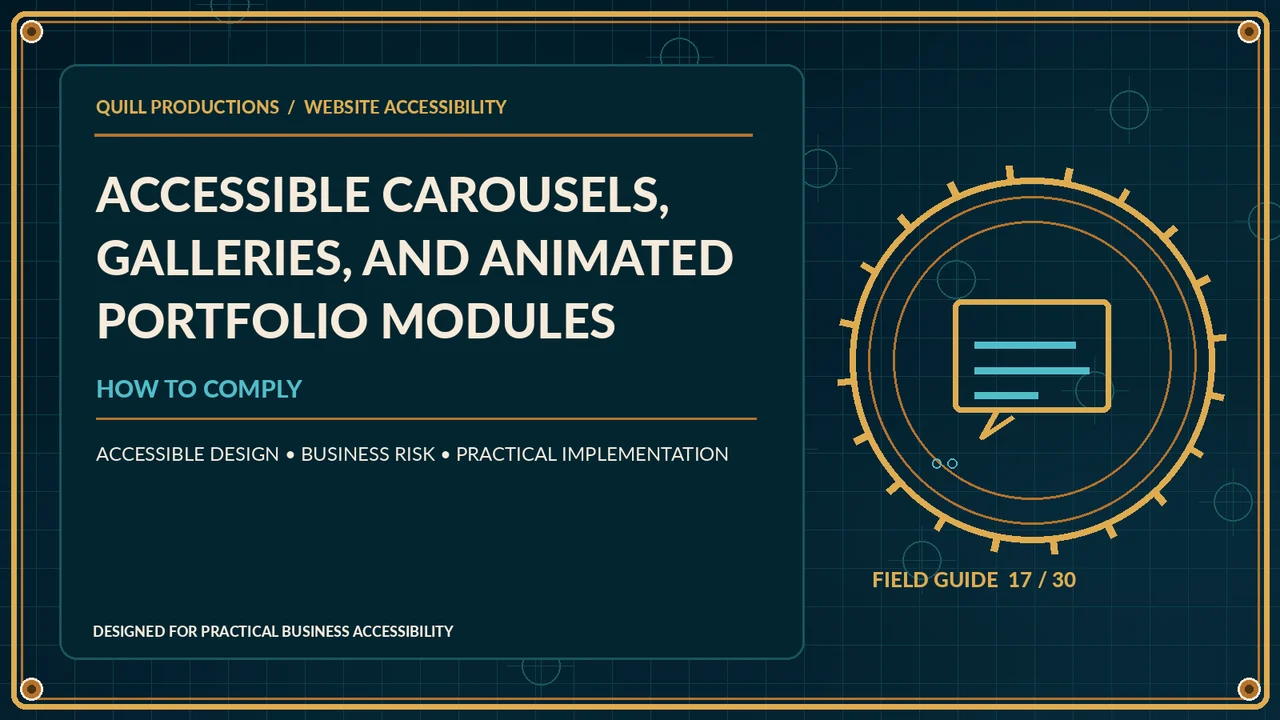 Accessible Carousels, Galleries, and Animated Portfolio Modules