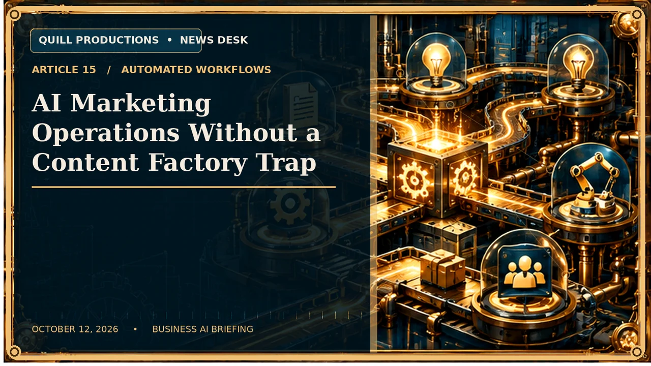 AI Marketing Operations Without a Content Factory Trap
