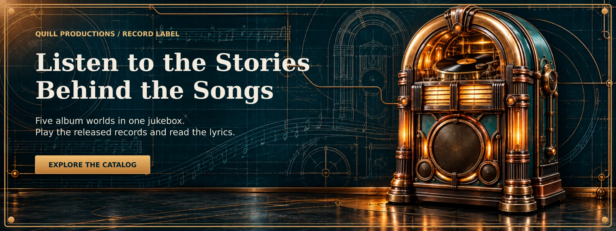 Listen to the Stories Behind the Songs. Five album worlds in one jukebox. Play released records and read the lyrics.