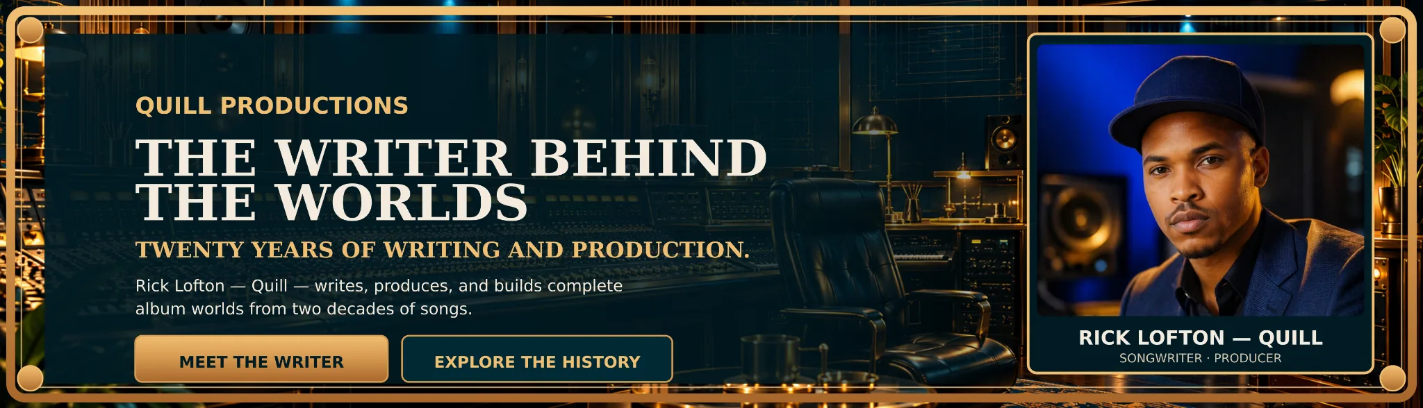 Twenty years of writing and production, with Meet the Writer and Explore the History.